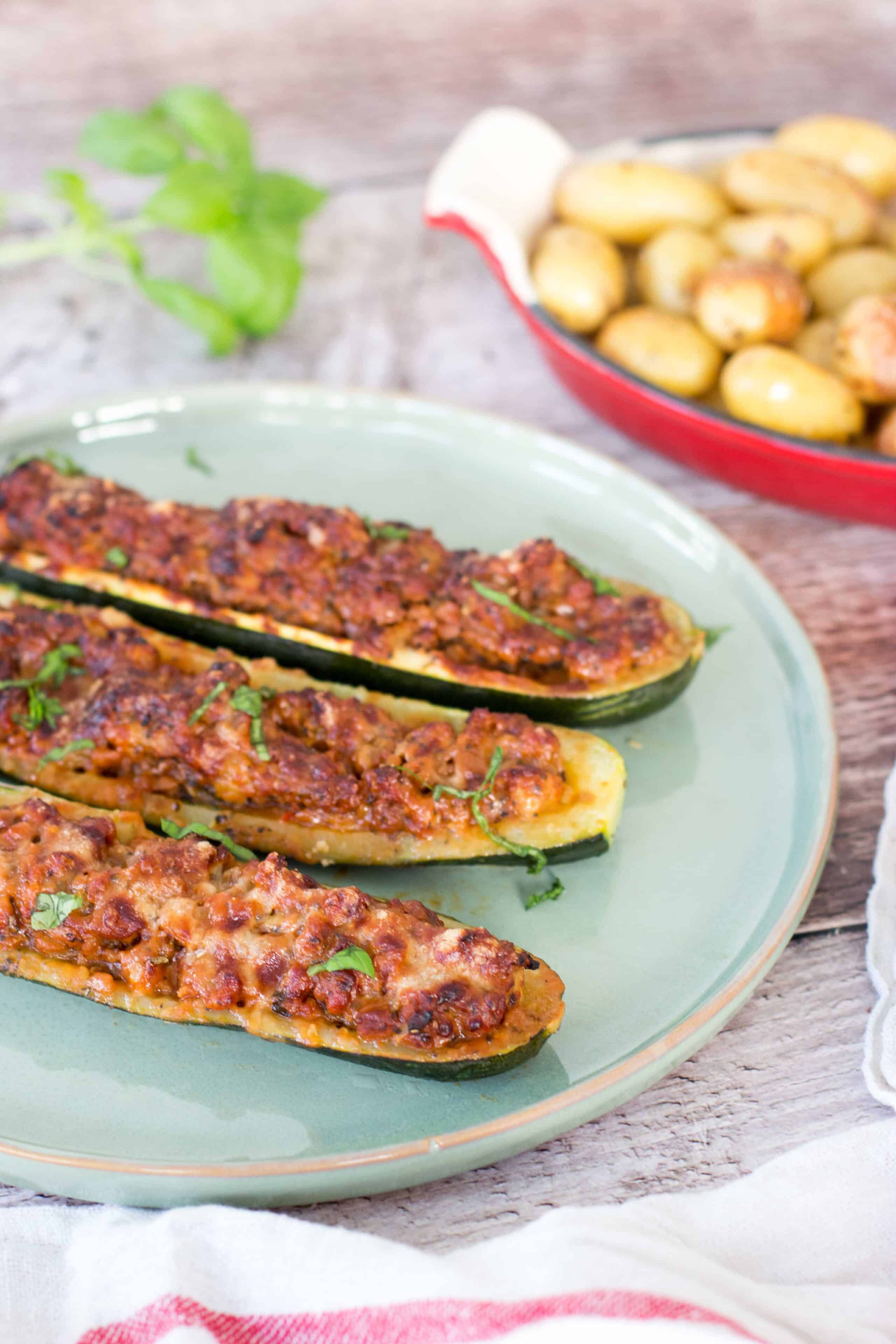 italiaanse gevulde courgette