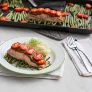 zalm met pesto