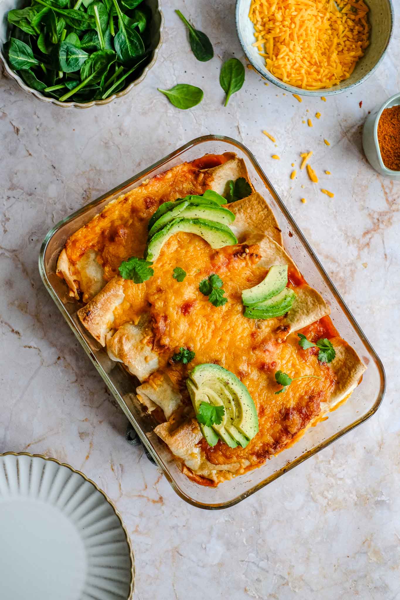 chicken and vegetable enchiladas