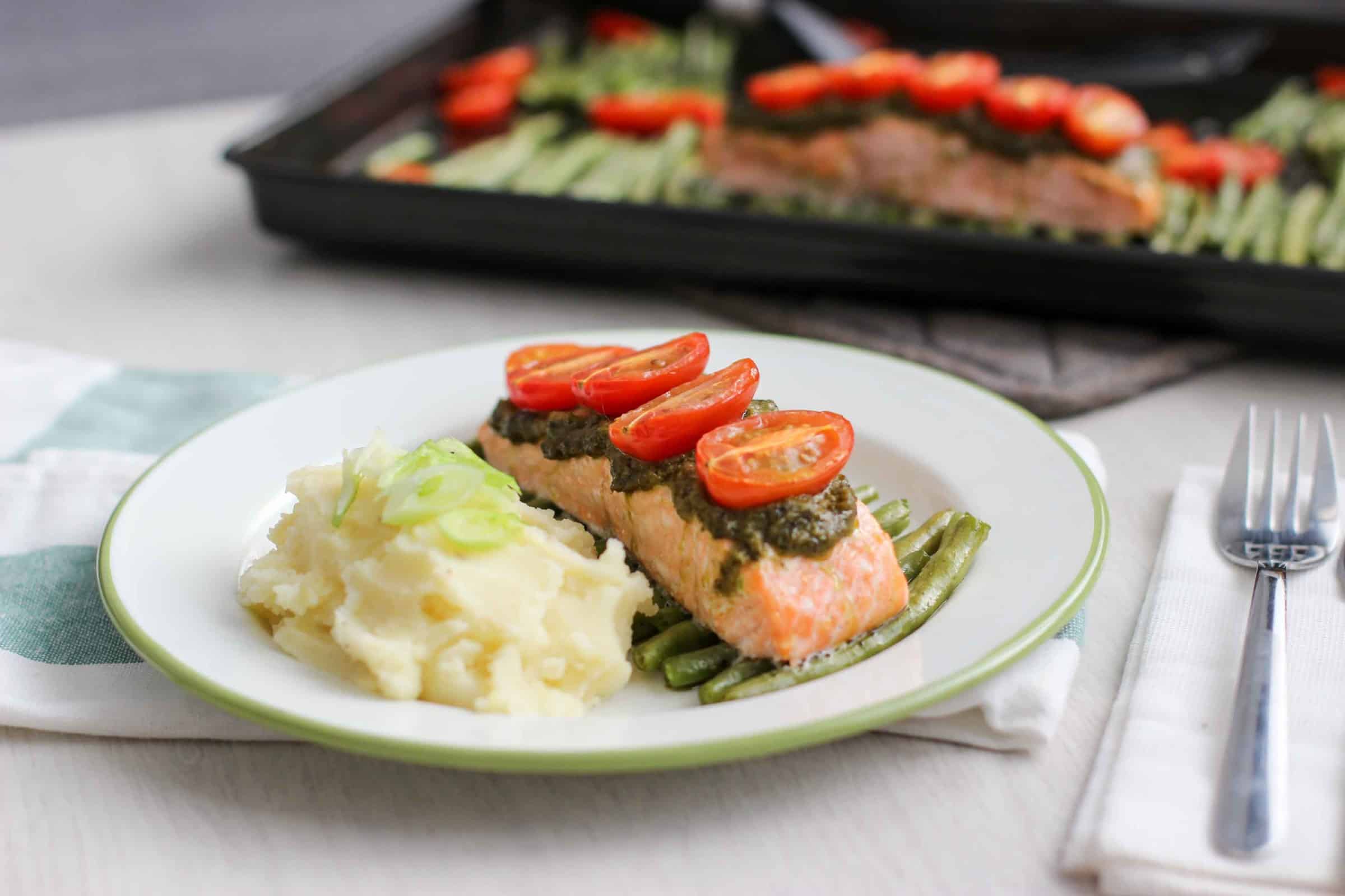 zalm met pesto
