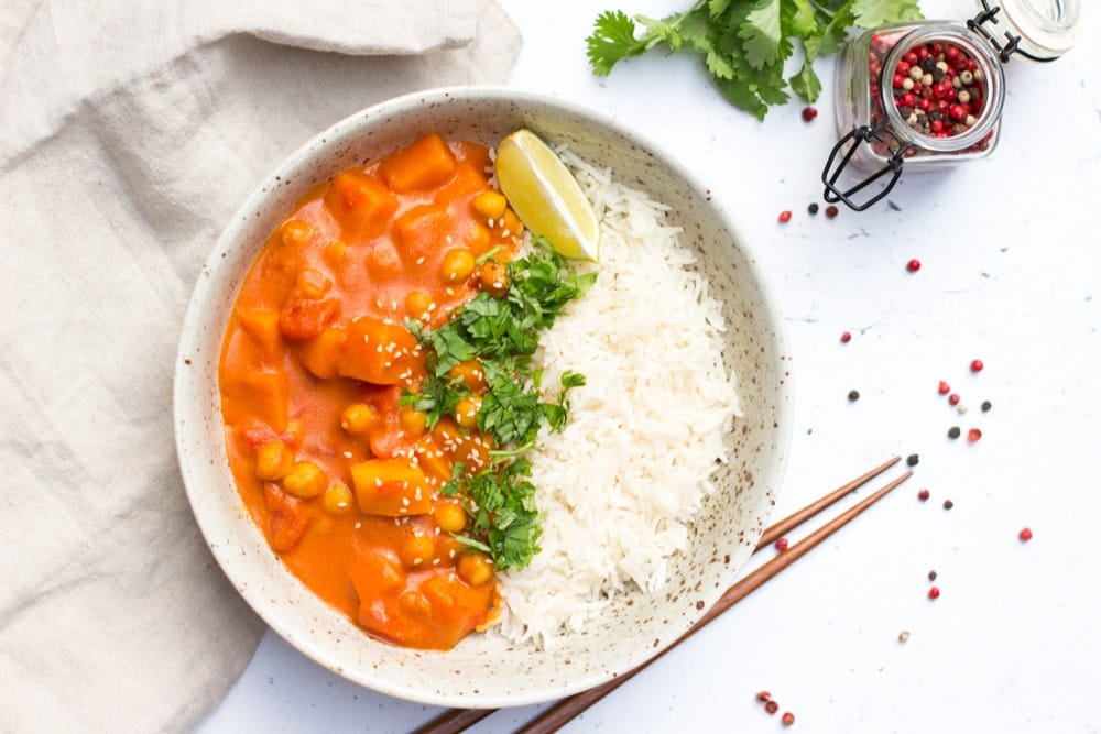 curry met pompoen