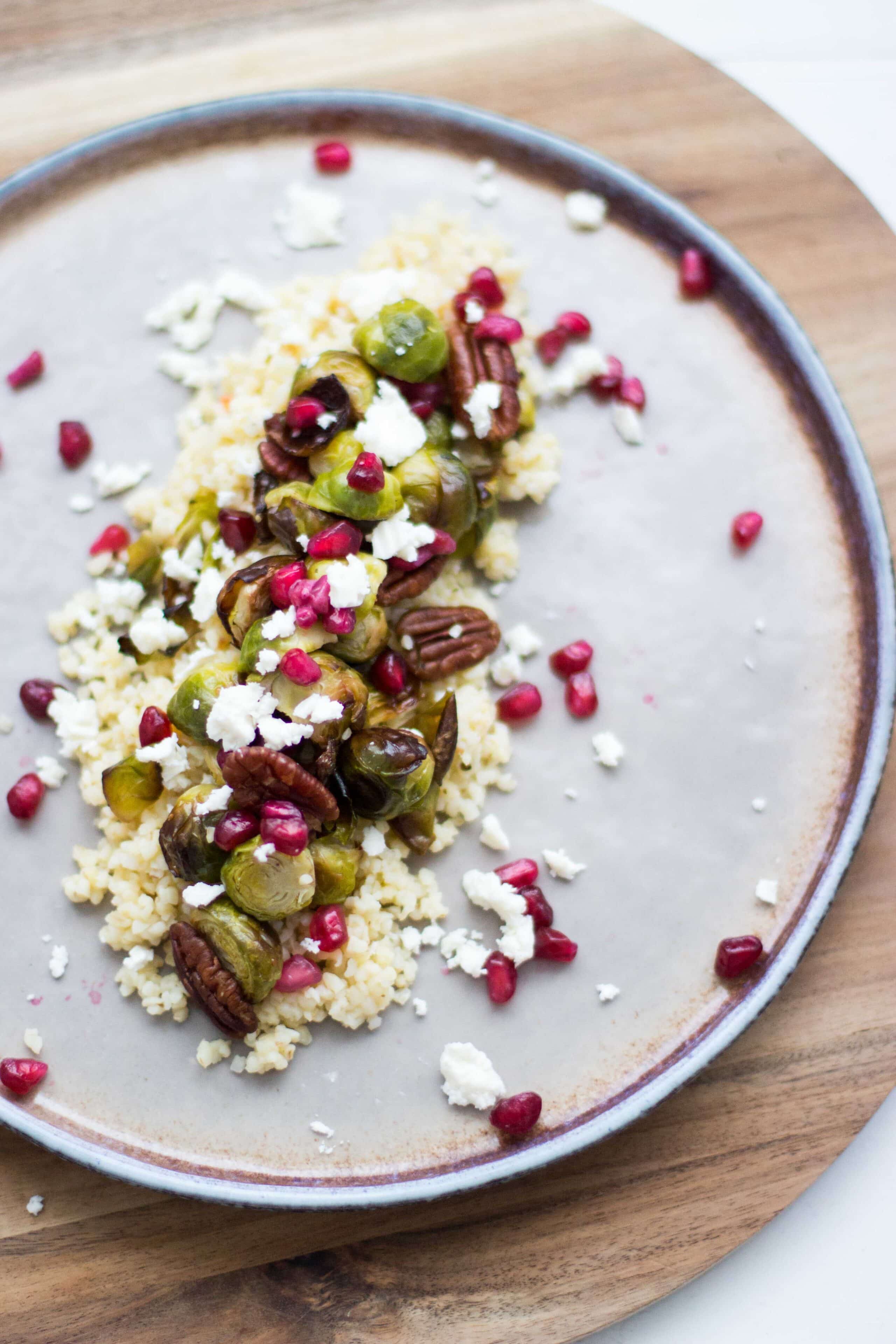 geroosterde spruitjes met bulgur