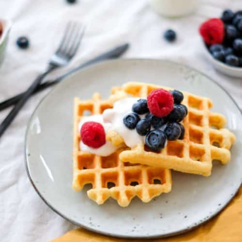 ontbijt wafels met amandelmeel