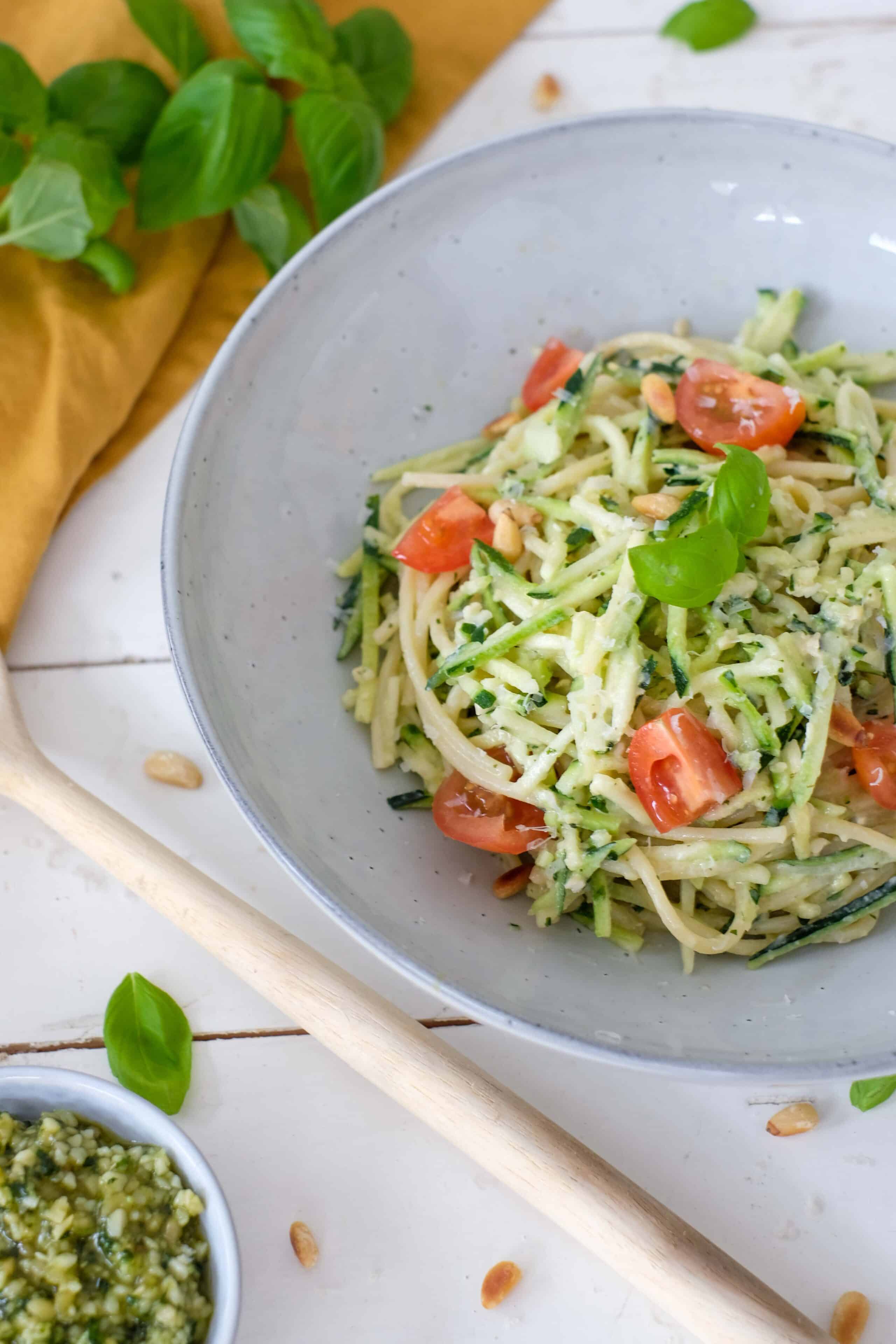 courgetti met geitenkaas