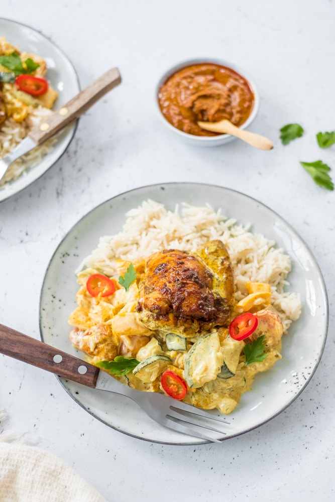 curry kip met groenten