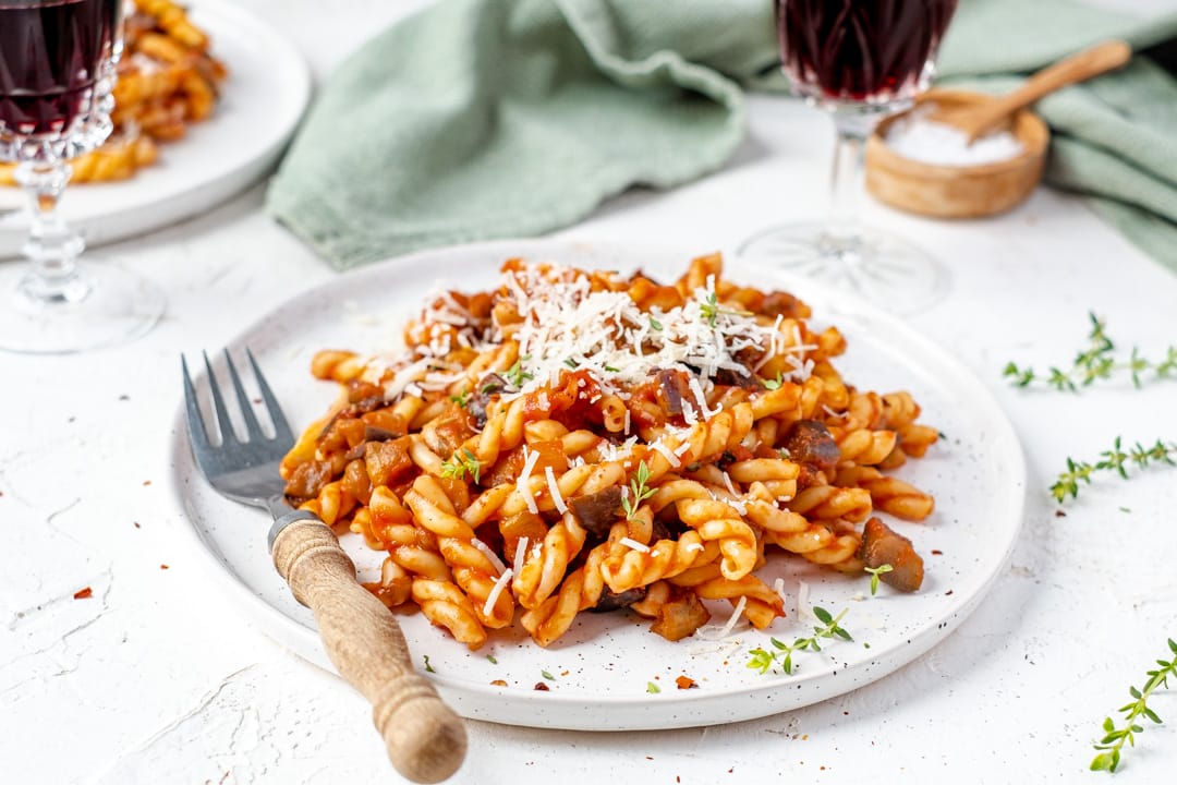 pasta met aubergine
