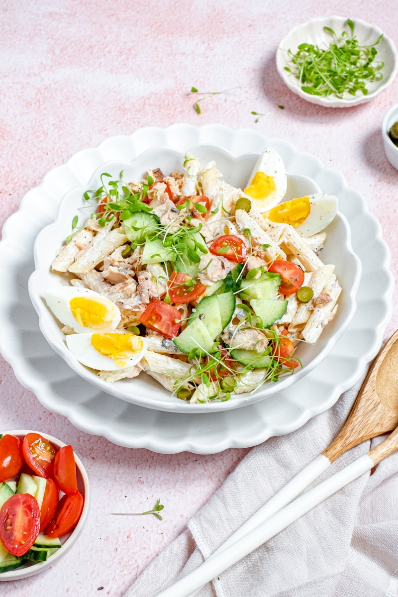 pasta salade met zalm
