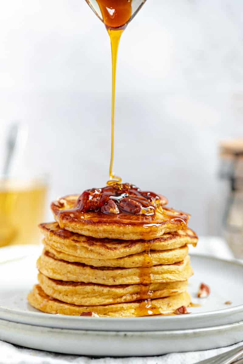 Pumpkin cottage cheese oat pancakes