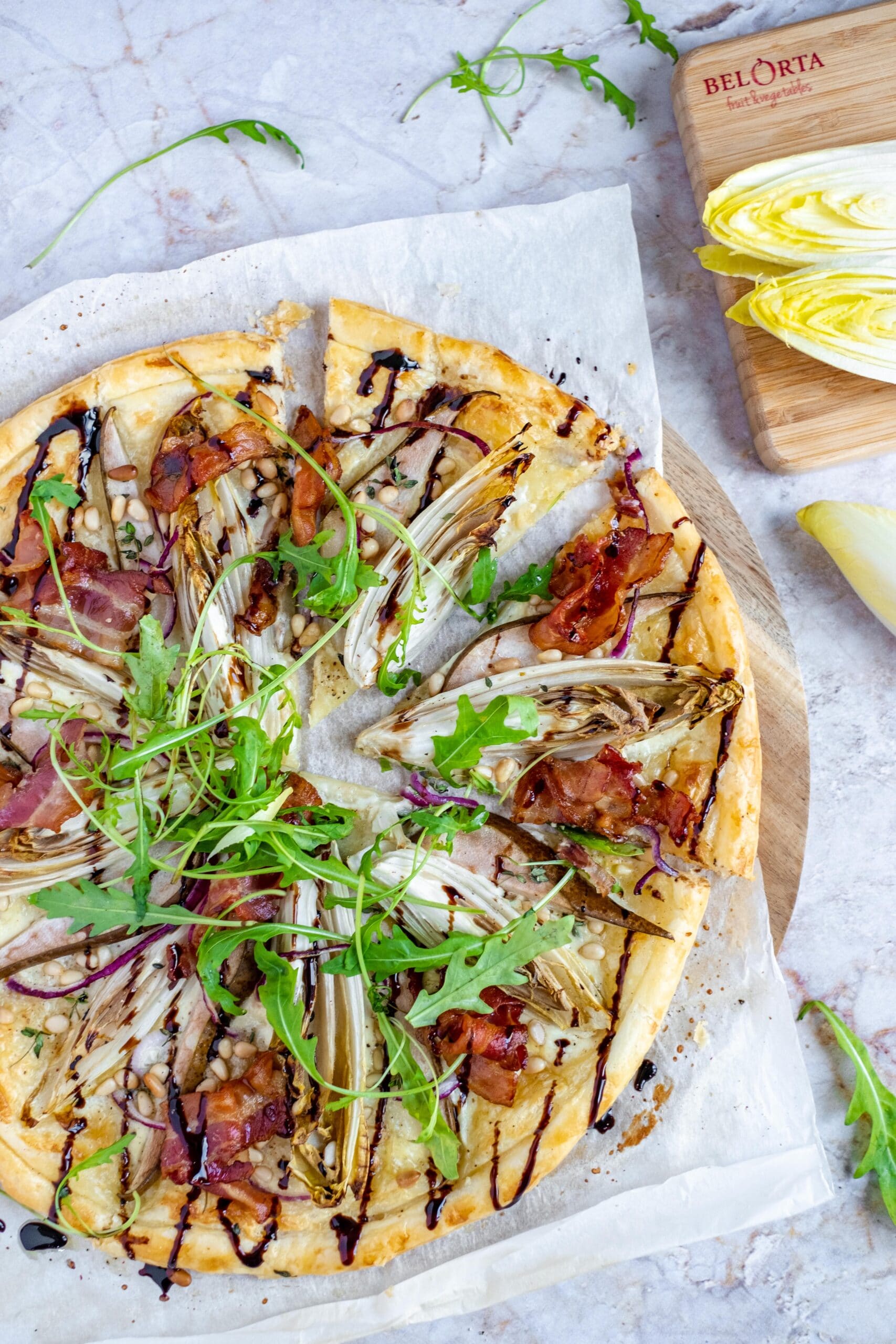 endive puff pastry tart
