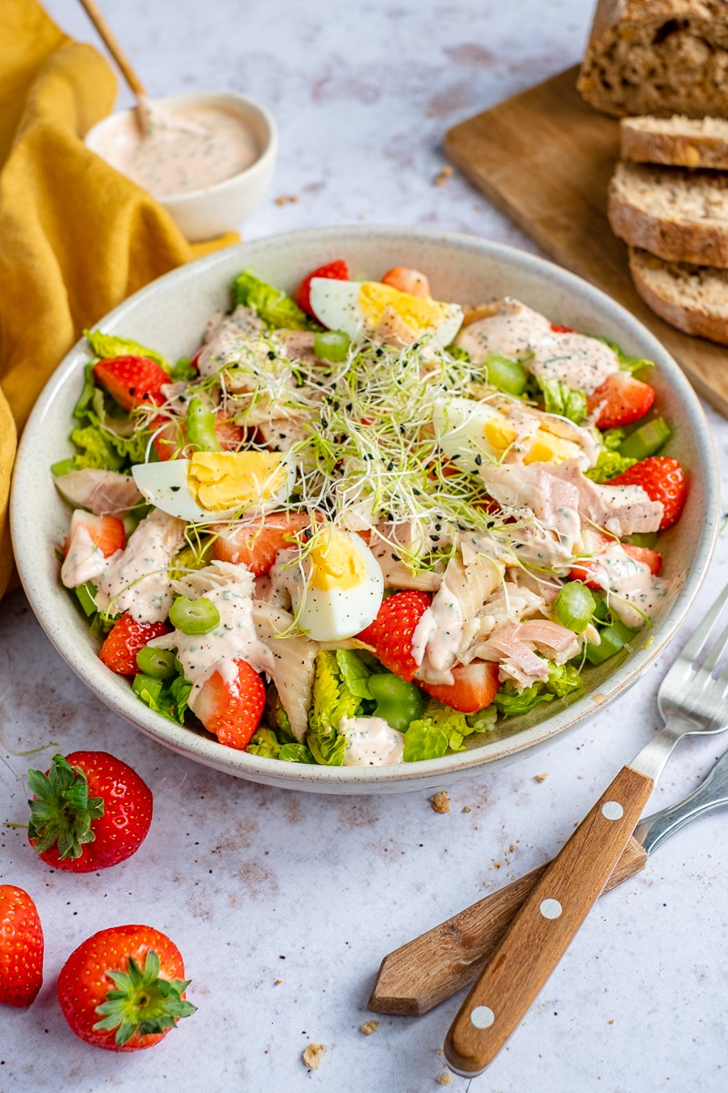 salade met gerookte forel