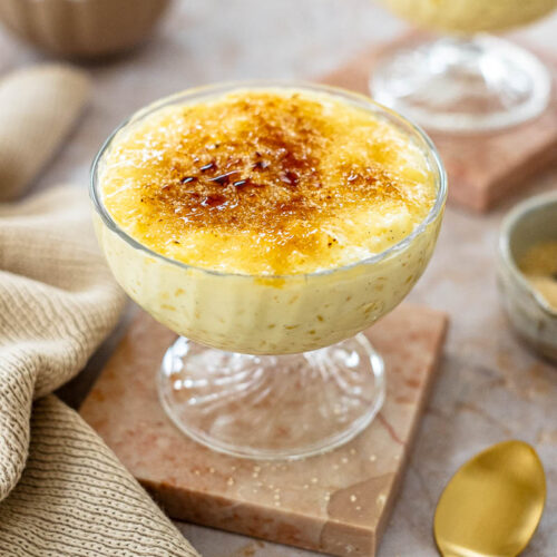 Romige rijstpap met brulee topping
