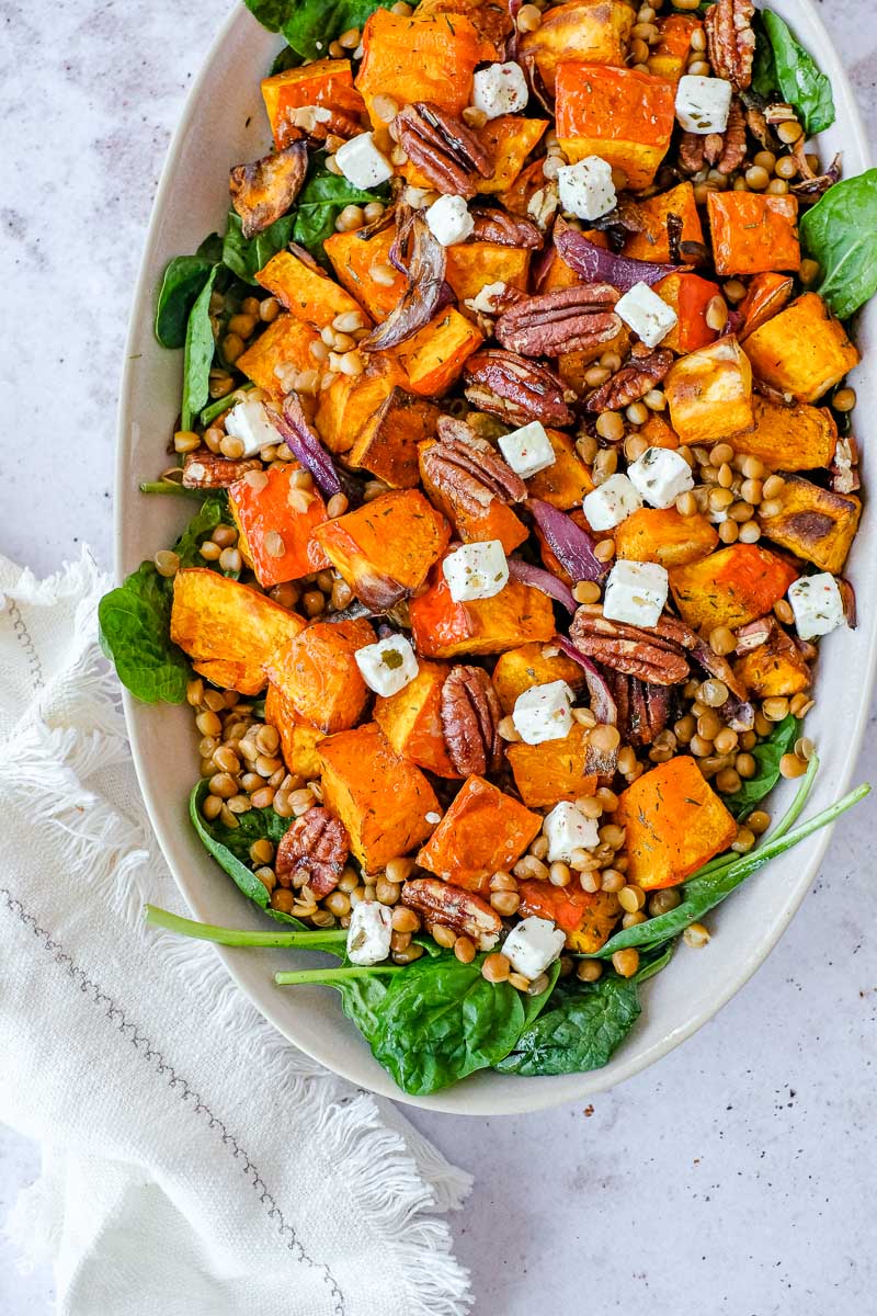 butternut squash lentil salad