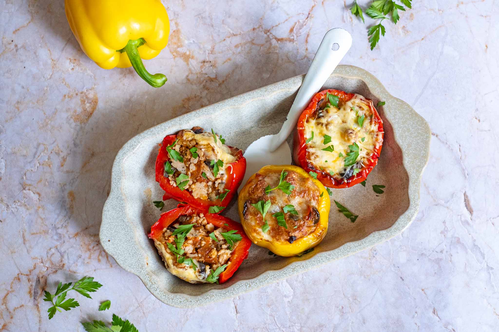 air fryer stuffed peppers no rice