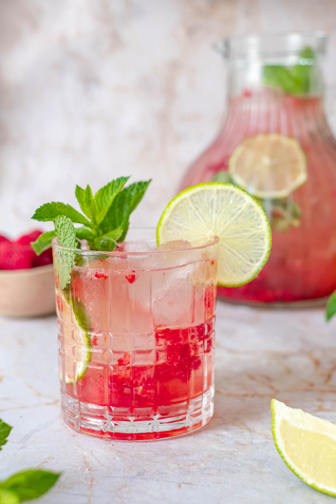 mojito mocktail met frambozen