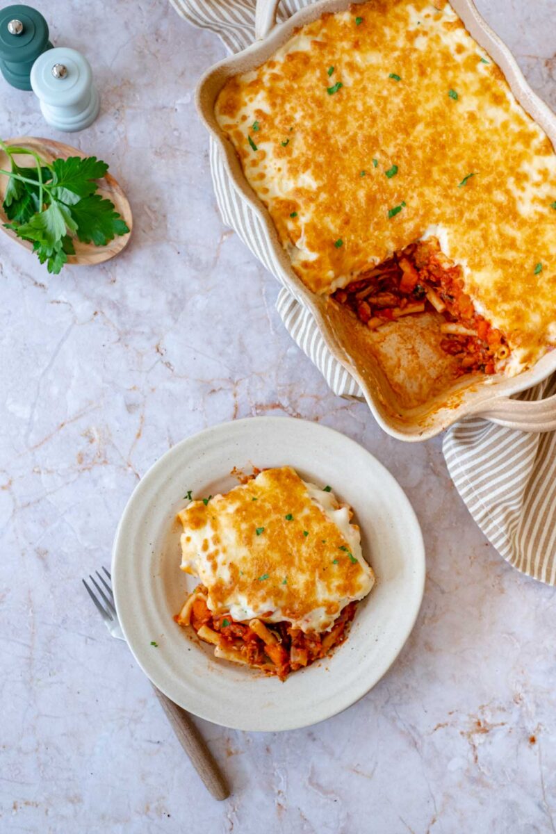 macaroni casserole with ground beef and vegetables