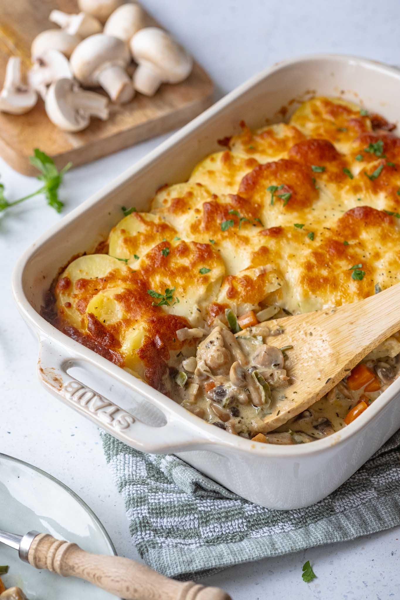 chicken and mushroom potato casserole