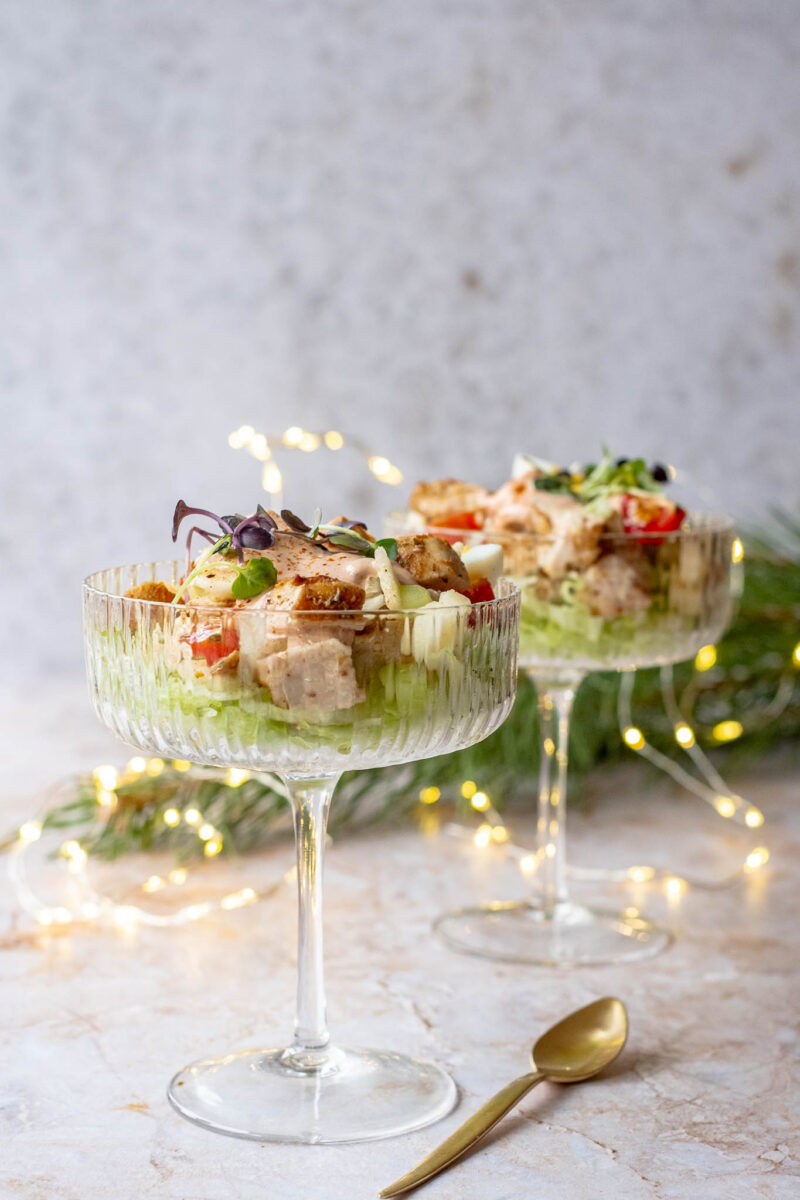 kipcocktail in een glaasje vooraanzicht
